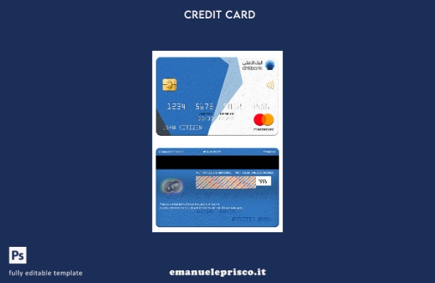 modello di carta mastercard Qatar Ahilbank in stile verificato